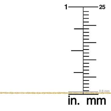 Kooljewelry 14k Yellow Gold Rope Chain Pendant Necklace (0.8 mm, 20 inch)