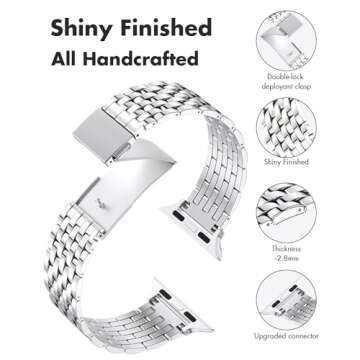 TISIMO for Apple Watch Band 38mm 40mm 41mm 42mm 44mm 45mm Series 9 8 7 6 5 4 3 2 1 SE SE2 Women and ...