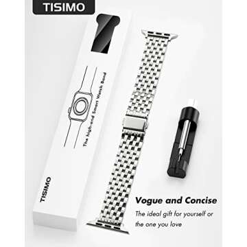 TISIMO Stainless Steel Apple Watch Band for All Sizes