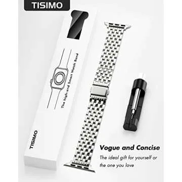 TISIMO Stainless Steel Apple Watch Band for All Sizes