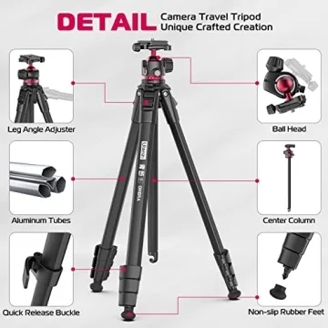 ULANZI MT-55 Travel Tripod - 62.2" Professional Aluminum Tripod