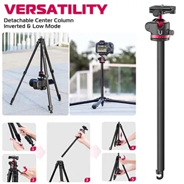 ULANZI MT-55 Travel Tripod - 62.2" Professional Aluminum Tripod
