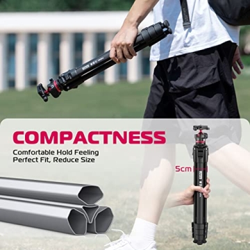 ULANZI MT-55 Travel Tripod - 62.2" Professional Aluminum Tripod