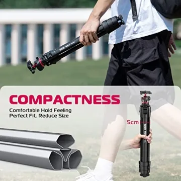 ULANZI MT-55 Travel Tripod - 62.2" Professional Aluminum Tripod
