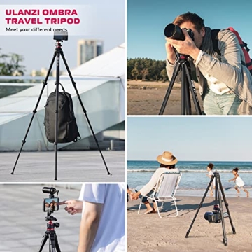 ULANZI MT-55 Travel Tripod - 62.2" Professional Aluminum Tripod