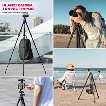ULANZI MT-55 Travel Tripod - 62.2" Professional Aluminum Tripod