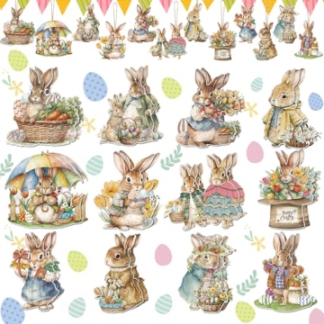 Wenqik Easter Ornament Decor Easter Wooden Hanging Ornaments Decor Gnome He is Risen Bunny Ornaments...