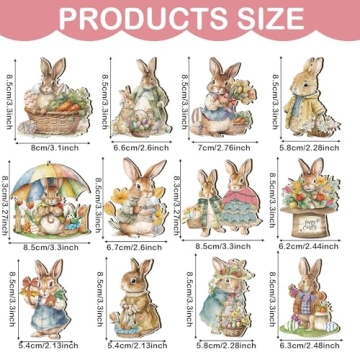 Wenqik Easter Wooden Ornaments - 36 Durable Decor