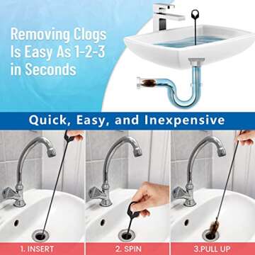 30 Inch Sink Snake Drain Clog Remover Tool for Home