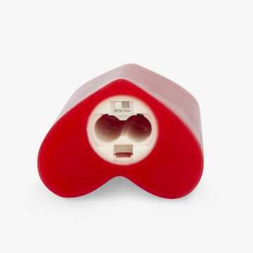 Luminara True Red Heart Shaped Pillar Candle - Flickering Real-Flame Technology - Remote Ready - Rom...