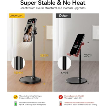 DIMONCOAT Adjustable Phone Stand for Desk - Ergonomic Design