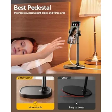 DIMONCOAT Adjustable Phone Stand for Desk - Ergonomic Design