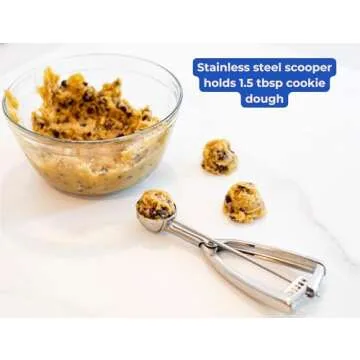 Jenaluca Medium Scoop - Cookie Scoop & Mini Cupcake Scoop - #50 1.5 tablespoon - cookie baking scoop - 18/8 Stainless Steel