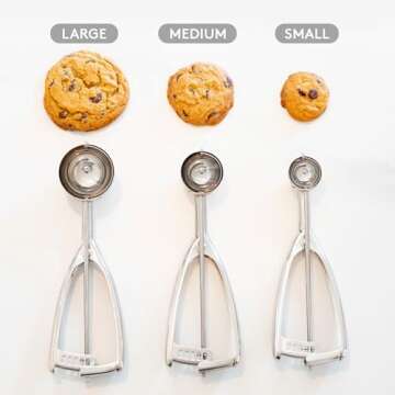 Jenaluca Medium Scoop - Cookie Scoop & Mini Cupcake Scoop - #50 1.5 tablespoon - cookie baking scoop - 18/8 Stainless Steel