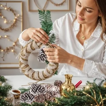 JOHOUSE Natural Pine Cones with Snow for Christmas Decor