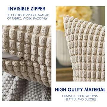 MIULEE Pack of 2 Pillow Covers 18 x 18 Inch Sand Color Super Soft Corduroy Decorative Throw Pillows Couch Home Decor for Cushion Sofa Bedroom Living Room