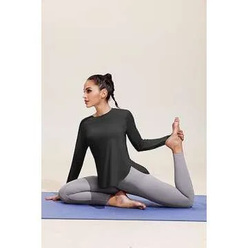 Stylish PINSPARK Women's Long Sleeve Workout Shirt UV Protection