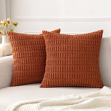 MIULEE Corduroy Boho Pillow Covers Soft Farmhouse Decor