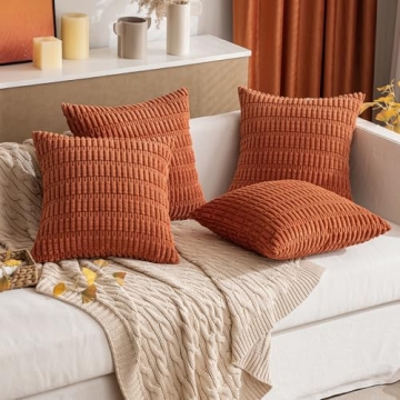 MIULEE Corduroy Boho Pillow Covers Soft Farmhouse Decor