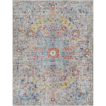 Livabliss Odelia Vintage Bohemian Area Rug, 7'10" x 10'3", Aqua