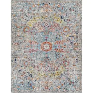 Livabliss Odelia Vintage Bohemian Area Rug, 7'10" x 10'3", Aqua