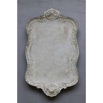 Decorative Metal Tray with Distressed Grey Finish