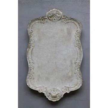 Decorative Metal Tray with Distressed Grey Finish