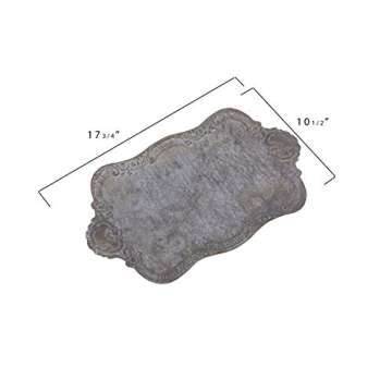 Decorative Metal Tray with Distressed Grey Finish