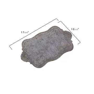 Decorative Metal Tray with Distressed Grey Finish