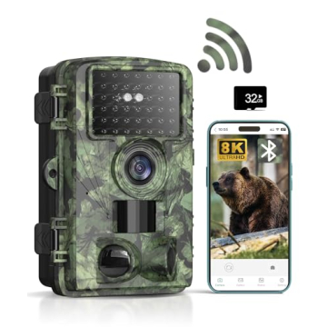 Trail Camera - 8K 60MP WiFi Game Camera with 0.2s Trigger Time, Night Vision, IP66 Waterproof