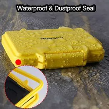 SD Card Holder, Honsky Waterproof Memory Card Holder Case for SD Cards, Micro SD Cards, SDHC SDXC, Yellow