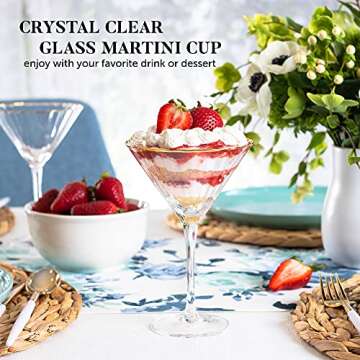 Hand Blown Martini Glasses – 24K Gold Rim - Set of 2 Cocktail Glasses and Gold-Plated Olive Picks – Lead-Free Crystal Bar Cart Accessories for Entertaining and Gifting by Lumi & Numi, 10 Oz.