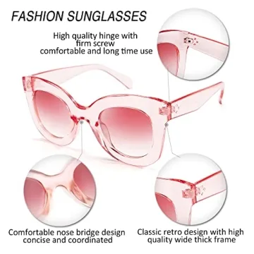 FEISEDY Retro Oversized Sunglasses Bold Frame UV400