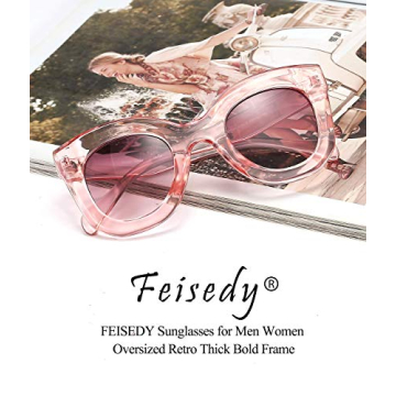 FEISEDY Retro Oversized Sunglasses Bold Frame UV400