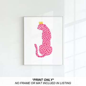 heilkee Preppy Room Decor Aesthetic Hot Pink White Wall Art for Teen Girls Bedroom Pink College Dorm Room Posters Trendy Wall Decor(UNFRAMED 8x10in)