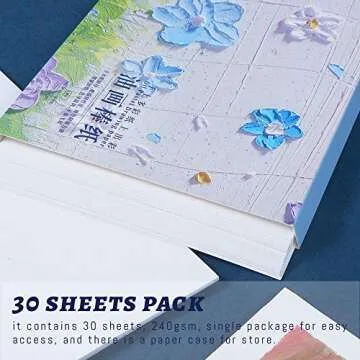 Paul Rubens Art Supplies Drawing Paper, Acid-Free Pastel Paper A5 Size (5.8 x 8.3 Inches) 30 Sheets, 112lbs/240gsm for Oil Pastels, Hard or Soft Pastels, Other Mixed Medium