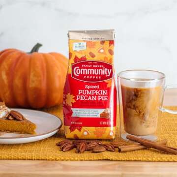 Community Coffee Spiced Pumpkin Pecan Pie Flavored, Medium Roast Ground Coffee, 11 Ounce Bag (Pack of 1)