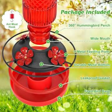 Buy FEED GARDEN Glass Hummingbird Feeder for Outdoors