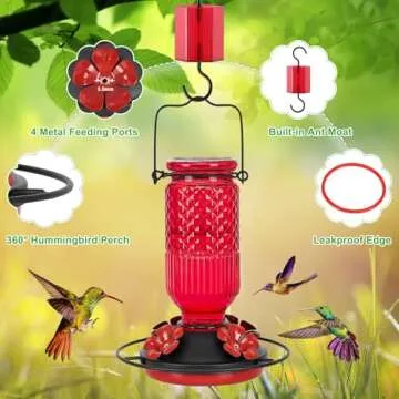 Buy FEED GARDEN Glass Hummingbird Feeder for Outdoors