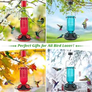 Buy FEED GARDEN Glass Hummingbird Feeder for Outdoors
