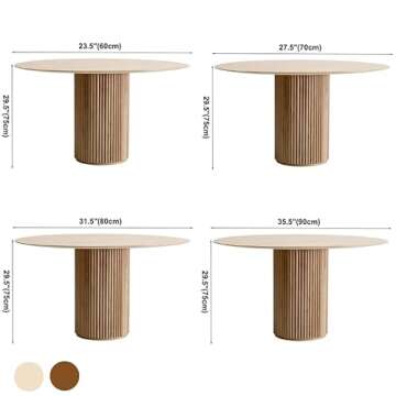 LAKIQ Modern Solid Wood Round Kitchen Dining Table for Small Spaces, Perfect for Home