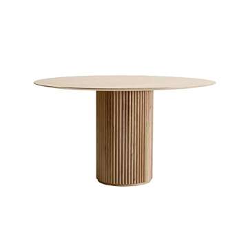 LAKIQ Modern Solid Wood Round Dining Table for Small Spaces