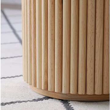 LAKIQ Modern Solid Wood Round Dining Table for Small Spaces