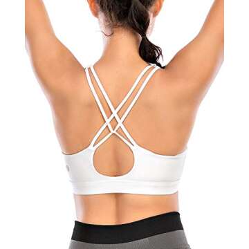 RUNNING GIRL Sports Bra for Women,High Impact Large Bust Padded Sports Bra Fitness Workout Running Yoga Tank Tops(WX2602 White S)