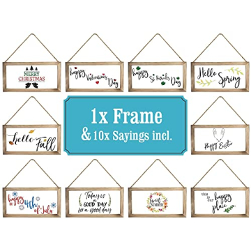 KIBAGA Rustic Farmhouse Wall Decor with 10 Seasonal Designs