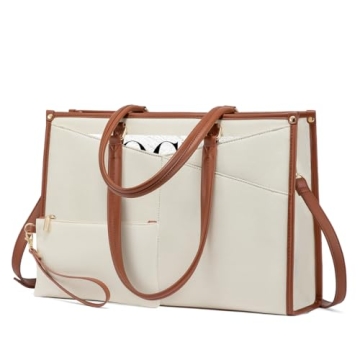 LOVEVOOK Laptop Bag for Women, 15.6 inch Laptop Tote Work Bag Cancas Casual Handbag for Travel Light...