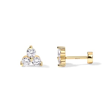 PAVOI 14K Gold Plated Flat Back Earrings | Hypoallergenic Cartilage Jewelry