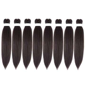 Braiding Hair Pre stretched 16inch 8packs Pre stretched Braiding Hair Crochet Braids Hair Yaki Braid...