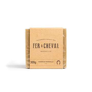 Fer à Cheval Pure Olive Oil Marseille Soap Cube - Natural & Hypoallergenic Artisan Crafted Cleanser...