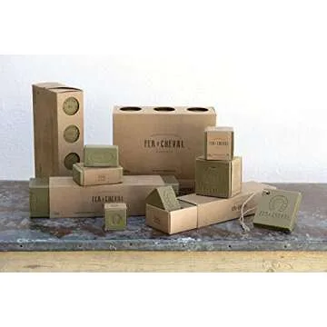 Fer à Cheval Pure Olive Oil Marseille Soap Cube - Natural & Hypoallergenic Artisan Crafted Cleanser for Skin & Home, 300g/10.58oz